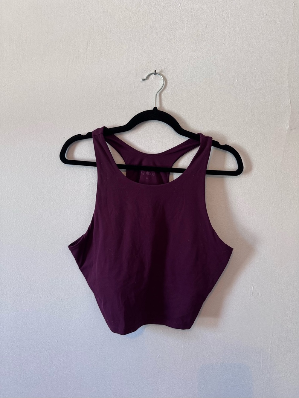 Quince Women’s Performance Racerback Crop Tank Plum Size XL